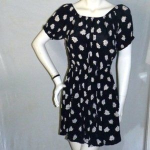 Faithfull the Brand Black White Floral Short Dress Size 6